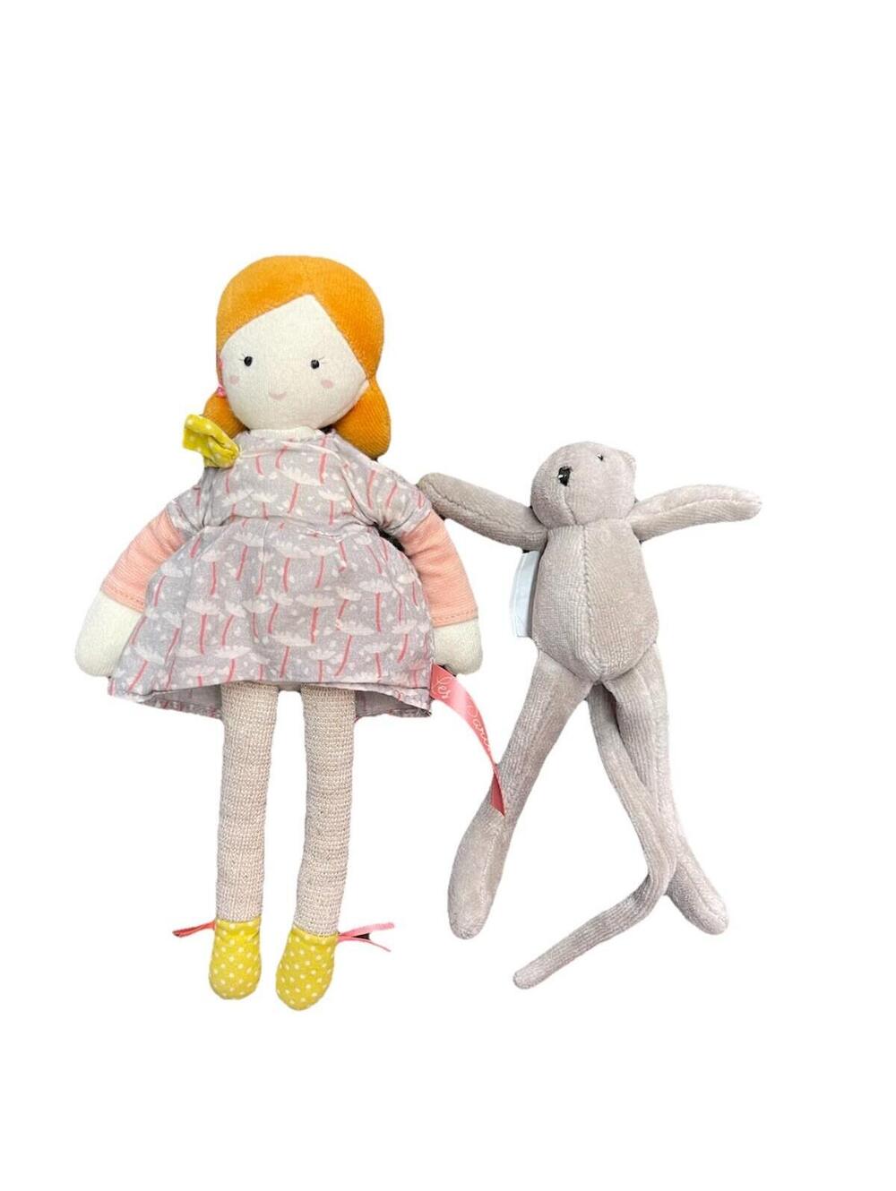 Moulin Roty Les‎ Parisiennes Red Hair Cloth Doll 10" Plush Soft Eyes Mouse H99